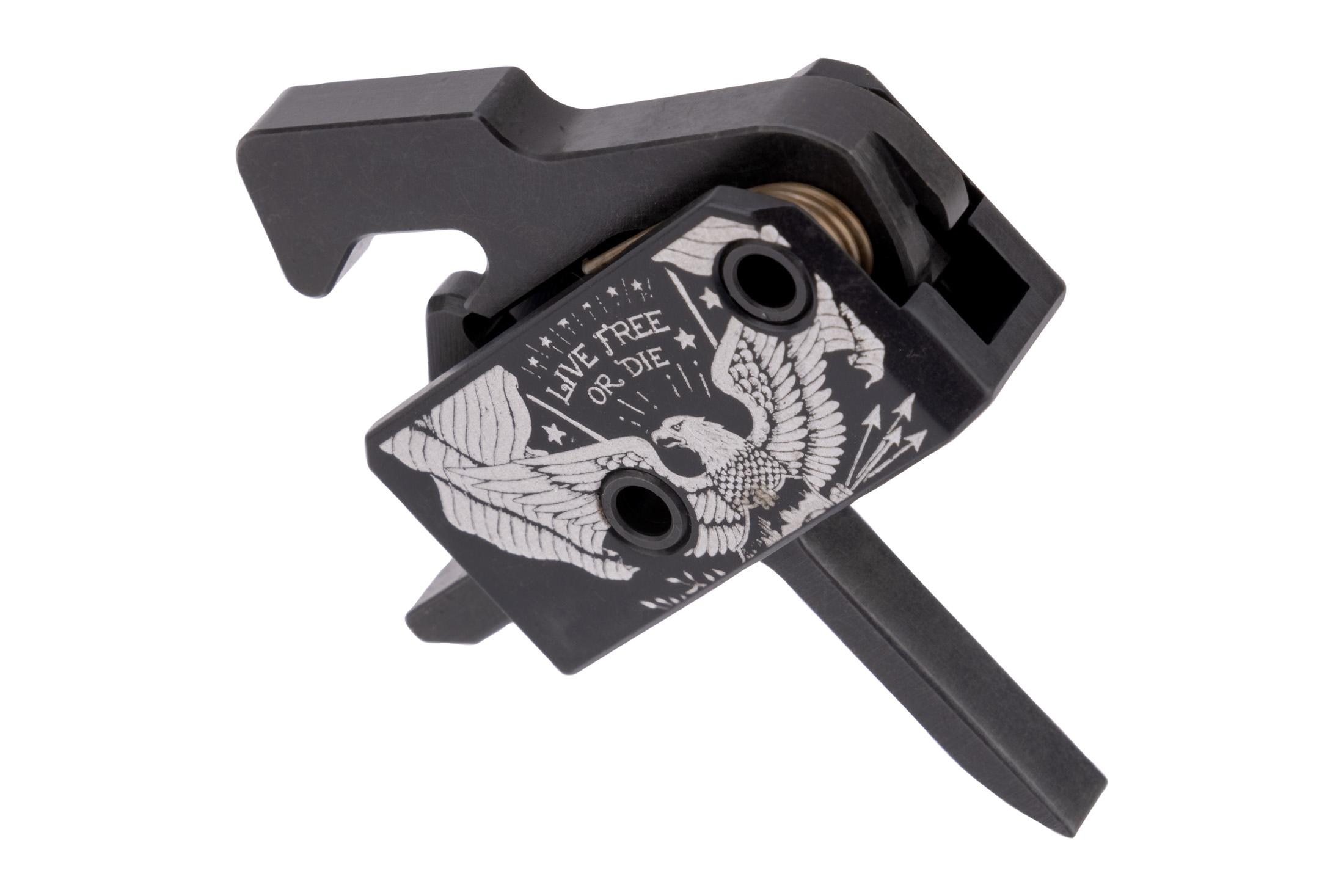Rise Armament Super Sporting Trigger Single Stage Flat, Black/White - RA-140F-LFOD-AWP